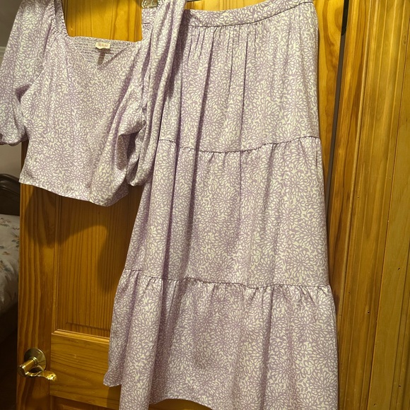 Riley & Rae Lilac Patterned Skirt Set - Picture 1 of 8